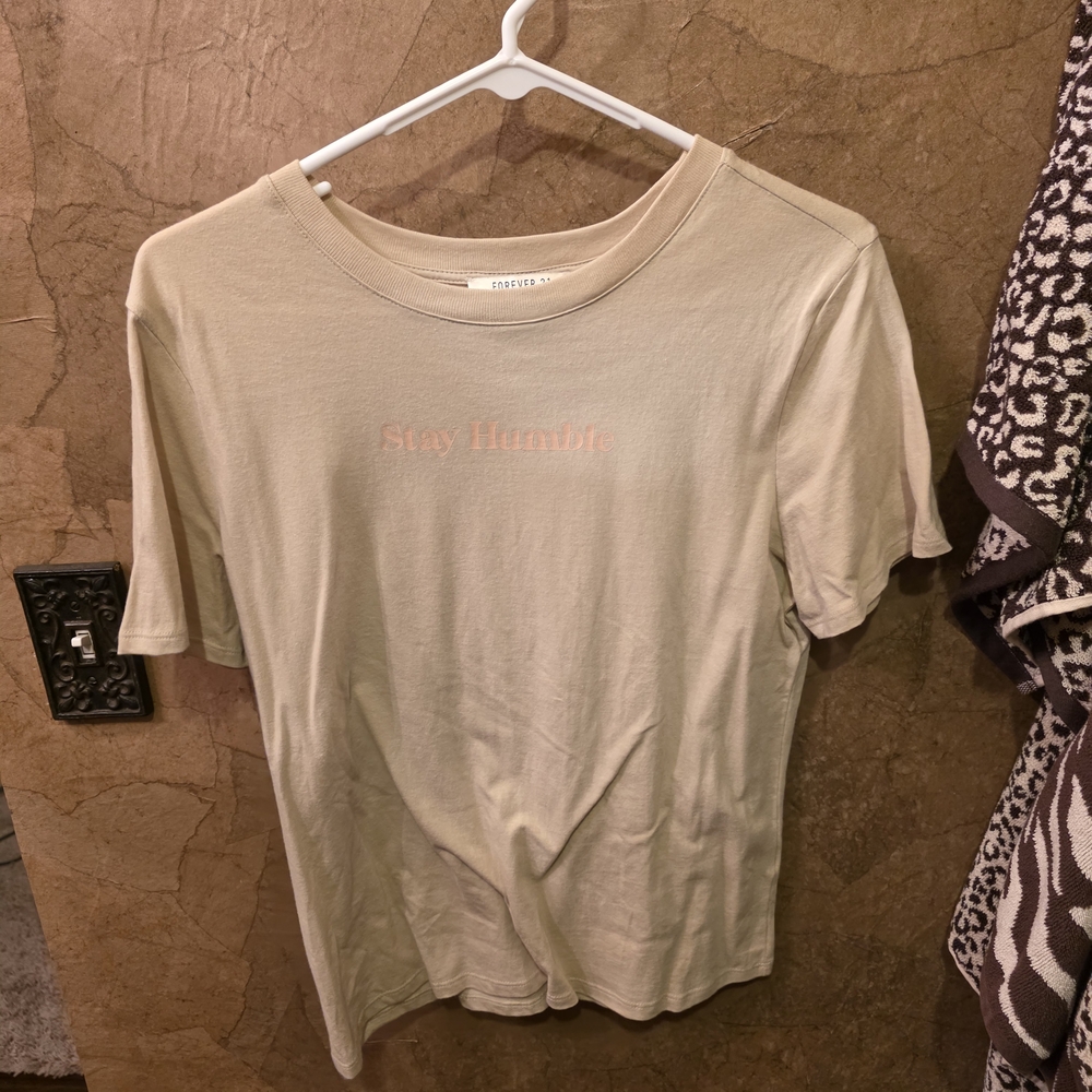 Forever 21 Beige 'Stay Humble' Tee